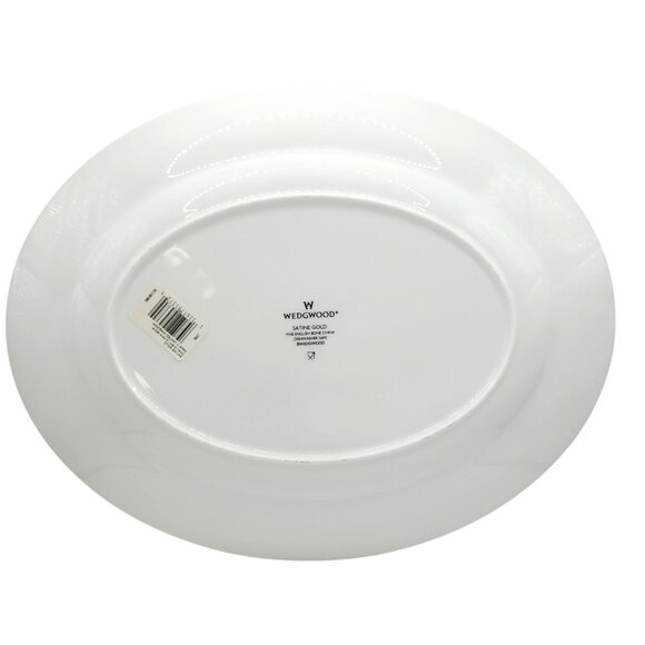 Wedgwood Satine Gold Oval Dish Platter Tray 14 Inch NWT - Picture 5 of 9